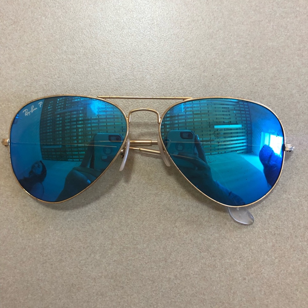 Ray Ban Aviators Flash Blue Polarized
